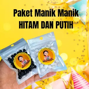 PAKET ISI 2 HITAM PUTIH MANIK MANIK AKSESORIS JILBAB