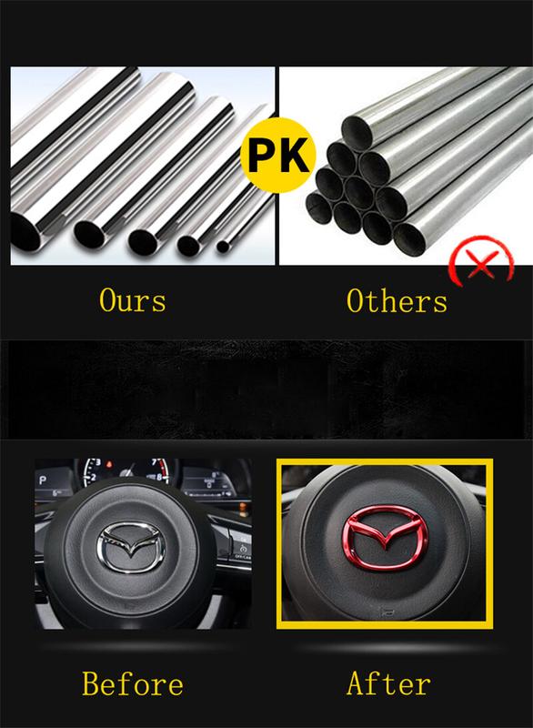 Product Introduction of 1 Piece Car Steering Wheel Sticker For Mazda 2 3 6 CX4 CX3 CX5 Atenza Steering Wheel Center Logo For 14-19 Mazda All Car Badge Decal Car Decoration Accessories 9