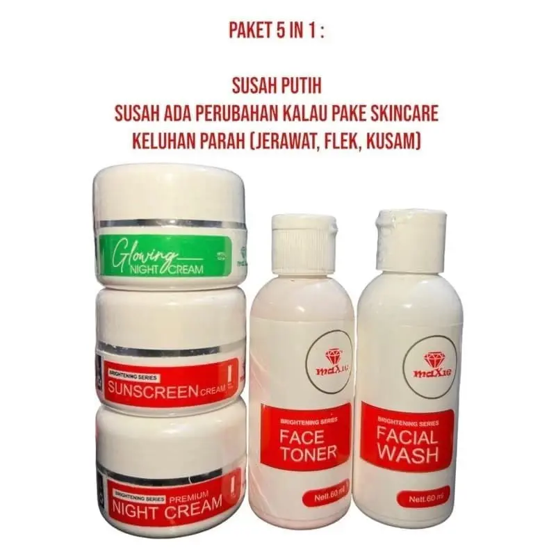 Product Introduction of maxsie skincare glow paket 5 in 1 BPOM 1