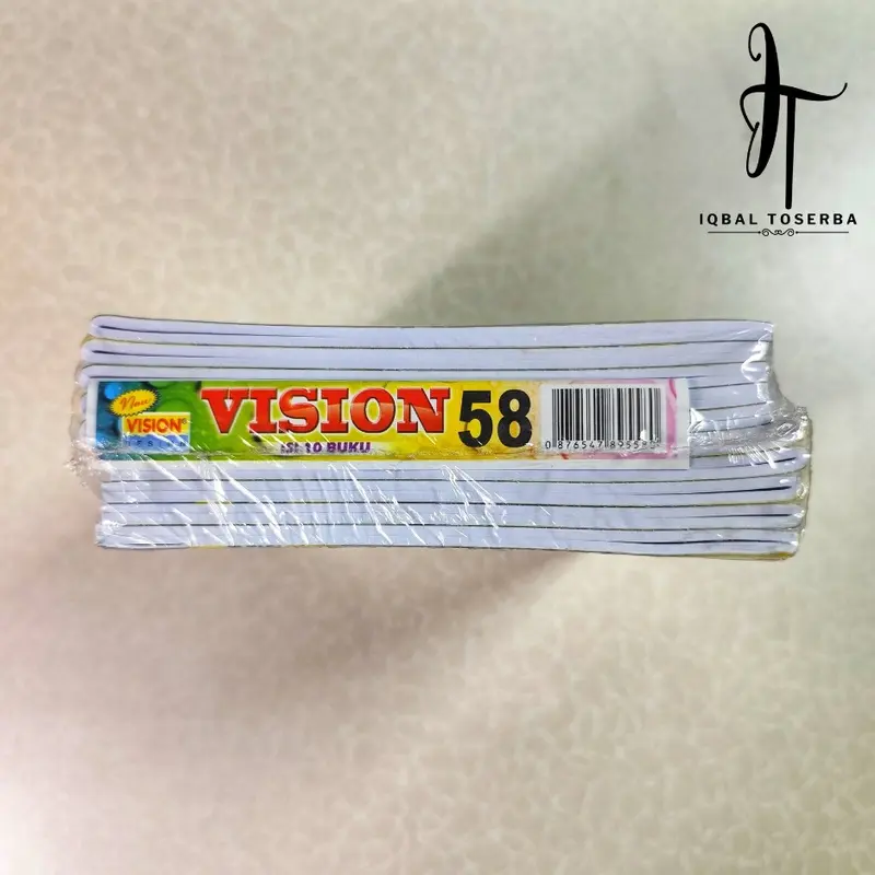 BUKU TULIS VISION 58 LEMBAR SATU PAK ISI 10 PCS / Paper ukuran quarto Stationery 4