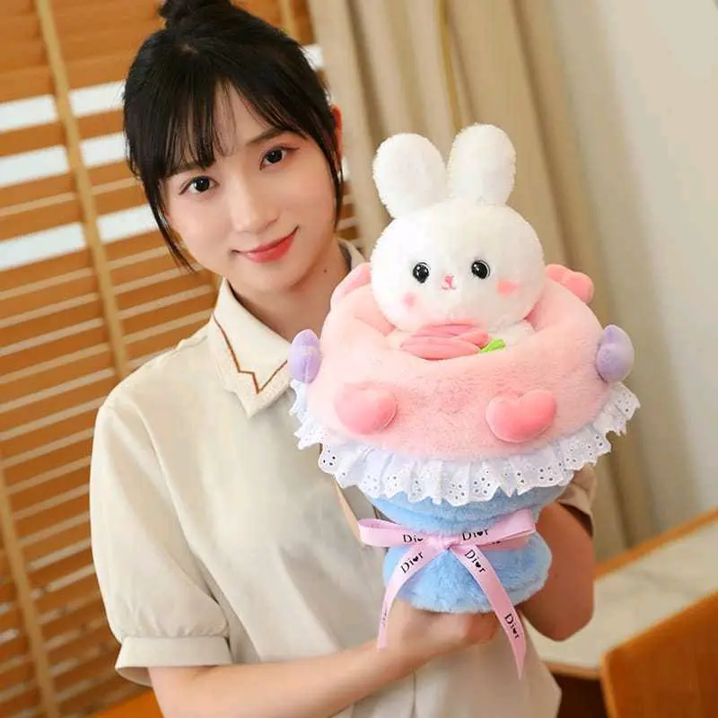 boneka bunny kelinci bouquet bunga Kuromi cinamorol kawaii Dolls