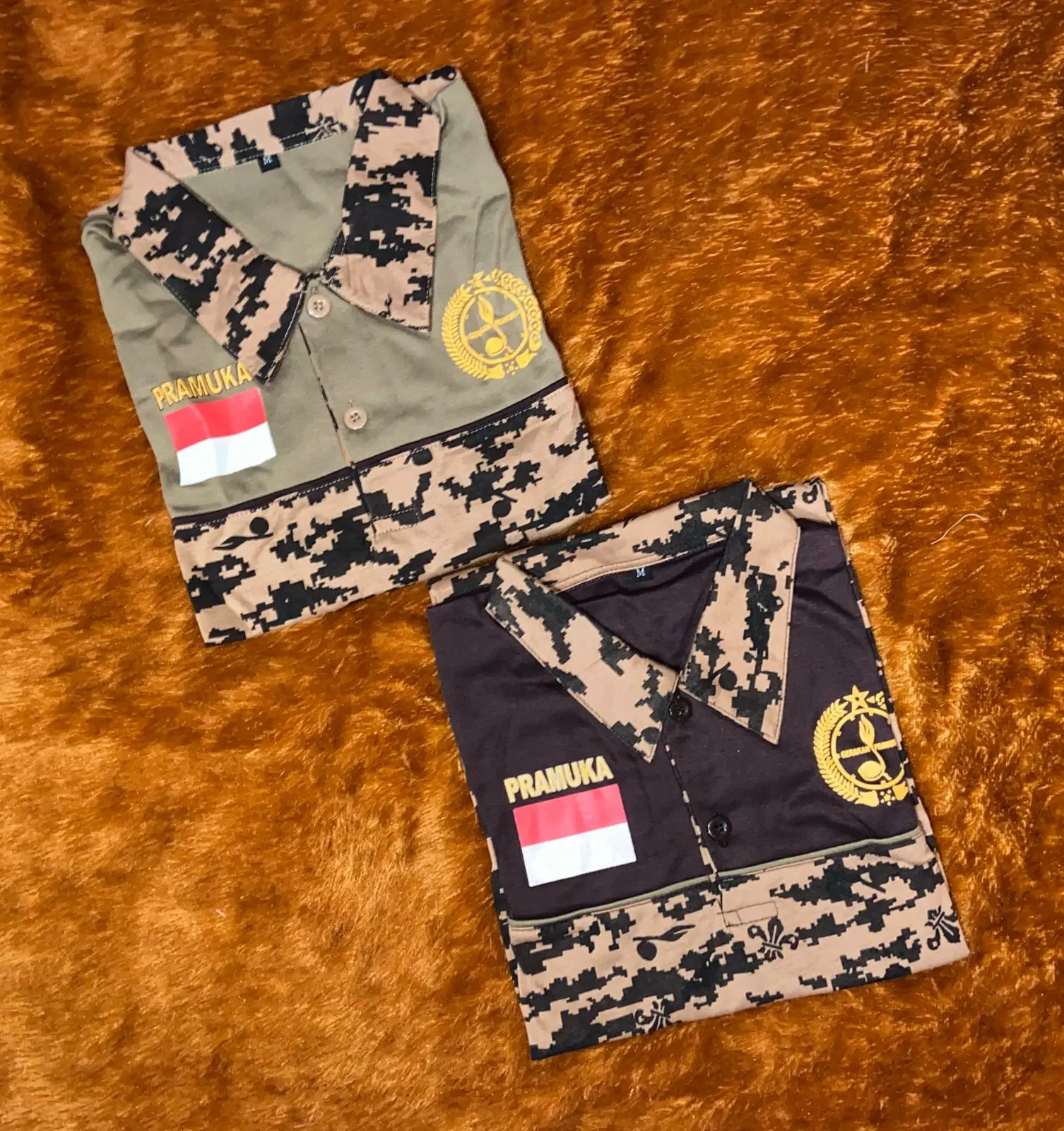 Baju / Kaos Kerah Loreng Perlengkapan Pramuka