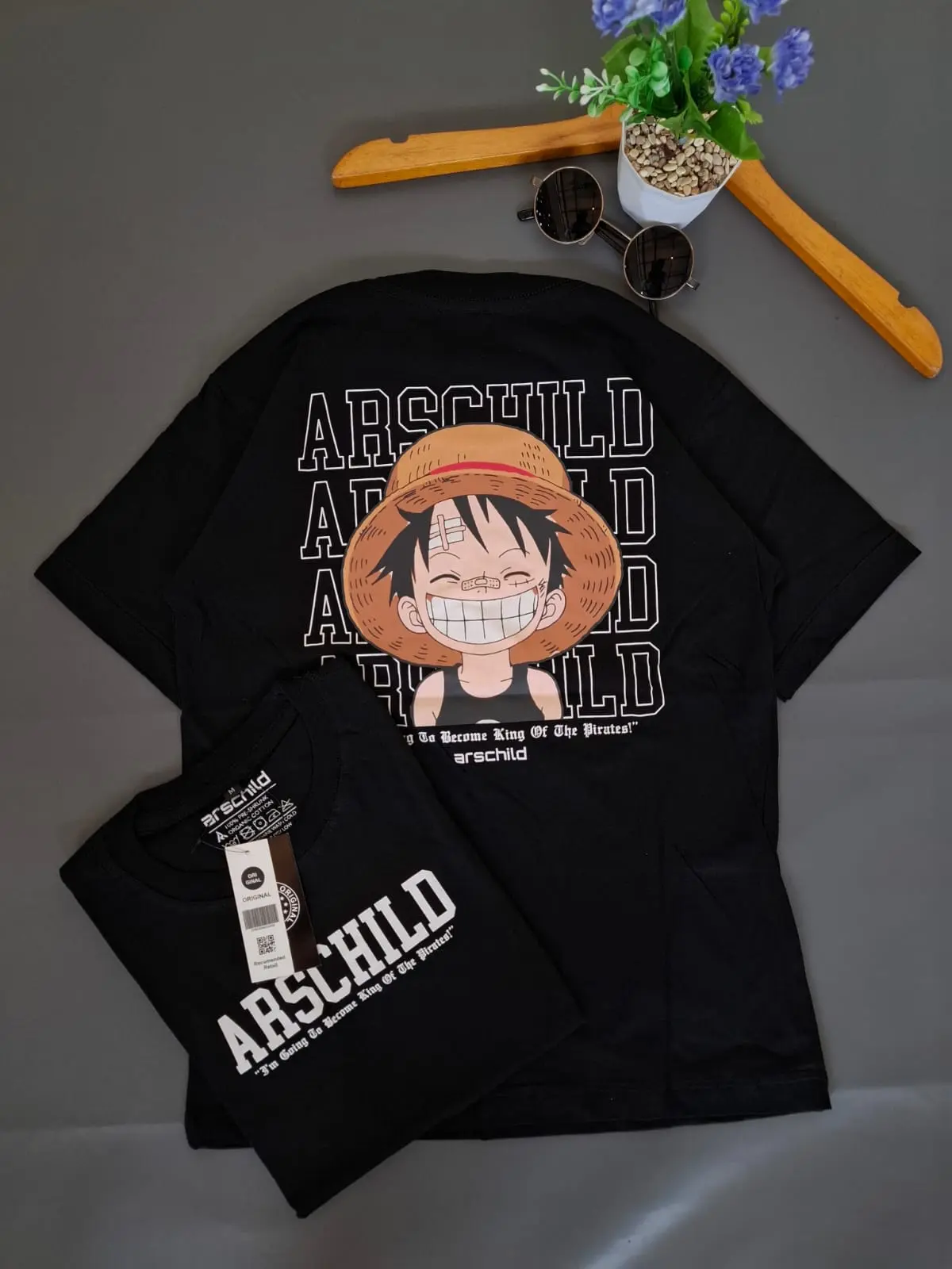 Koas Anak Warna Hitam Junior Tanggung  Umur 10-16 Tahun Luffy Series