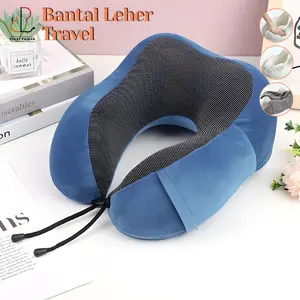 PV88 Bantal Leher U Shape Travel Neck Pillow Foldable Memory Foam
