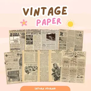 [SATURN JOURNAL] 9 PCS VINTAGE PAPER SCRAPBOOK DEKORASI JOURNALING COLLECTION
