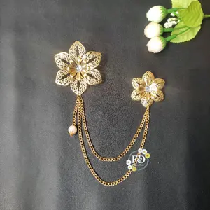 Bros Kebaya Rantai Motif Bunga | Bros Kebaya Handmade Hightquality | Aksesoris fashion Kebaya,Janggan,jas dan pin clip wanita pria Perhiasan