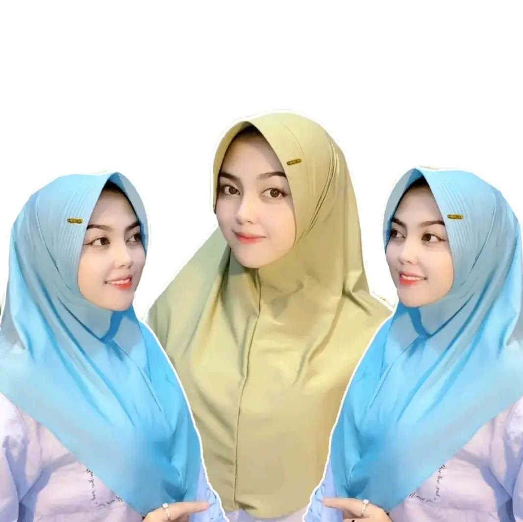 (30 RIBU DPT 3 HIJAB) BERGO HAMIDAH SIZE M LABEL BESI PREMIUM BAHAN JERSEY STANDAR Instan Muslim Jilbab Busa Nyaman