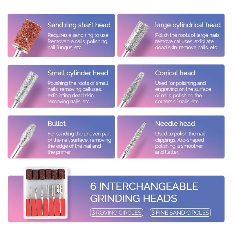 Product Introduction of Nail Grinder Nail Drill Machine Nail Polisher 0~35000rpm 30W Portable High-grade Nail Design Device Nail Care Manicure 29