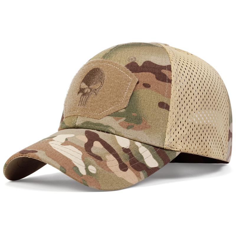 Product Introduction of 2024 Dragon Year New Popular Military Fans Outdoor Camouflage Baseball Mesh Cap Special Forces Tactics Camouflage Hat Skull Sun-Proof Velcro Peaked Cap Sports Outdoor Hat 11