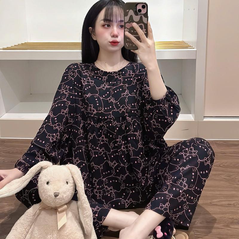 Đồ bộ tole nữ from dáng babydoll mặc nhà quần dài tay dài Shop Nghi 85