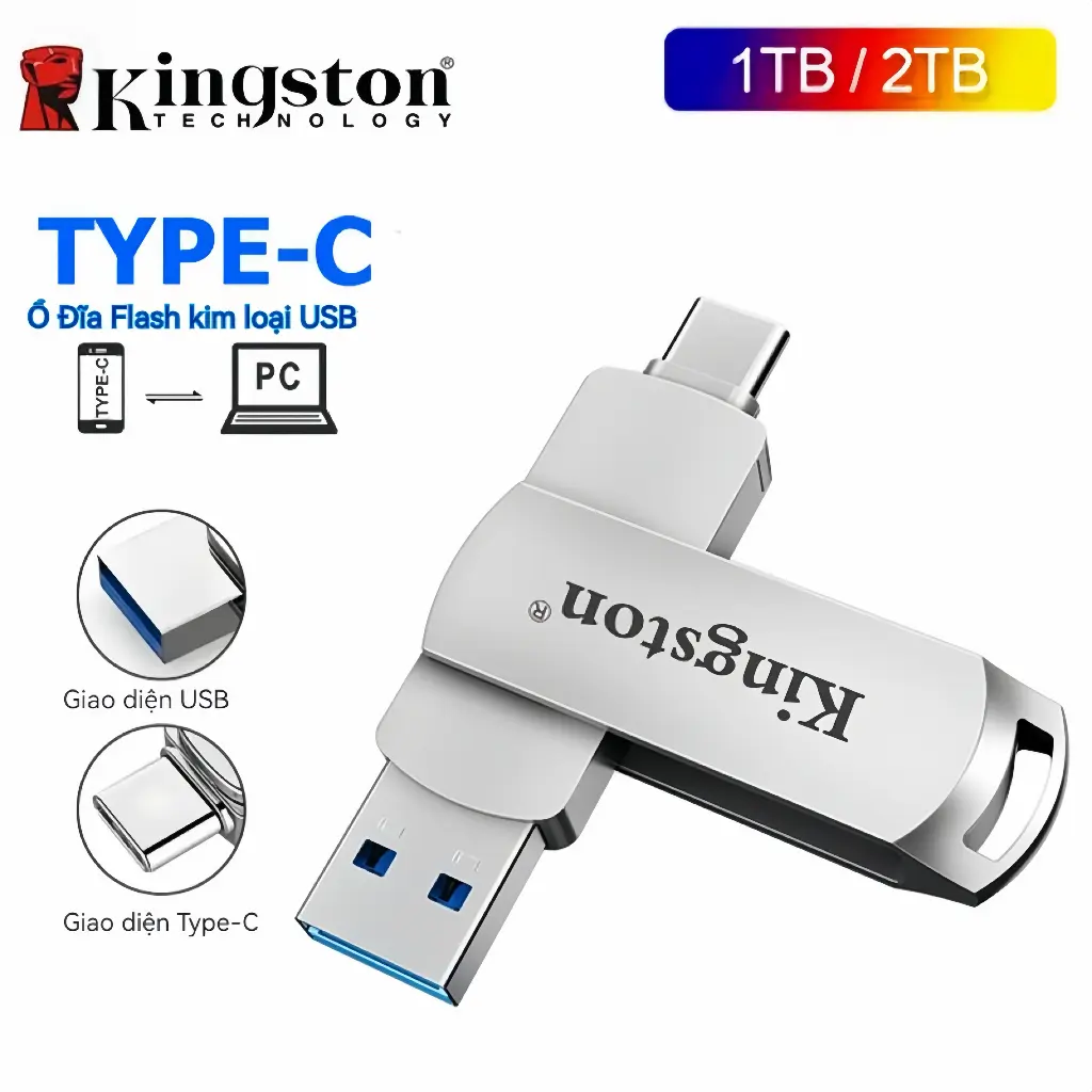 Ổ đĩa bút Usb , Kingston, Dung lượng 1TB và 2TB, Ổ đĩa Lung Linh USB, Tương thích với iPhone 15 và máy tính, Lưu trữ Otg kỹ thuật số, Thẻ SD kỹ thuật số, Thiết kế Key USB, usb  1tb usb  thẻ  nhớ otg  usb  type-C