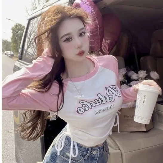 Crop Top Longslevee RSTUCLIO Knit Rib Wanita  (LD 96 , P 40 ) Baju Nyaman Panjang Knitwear 1