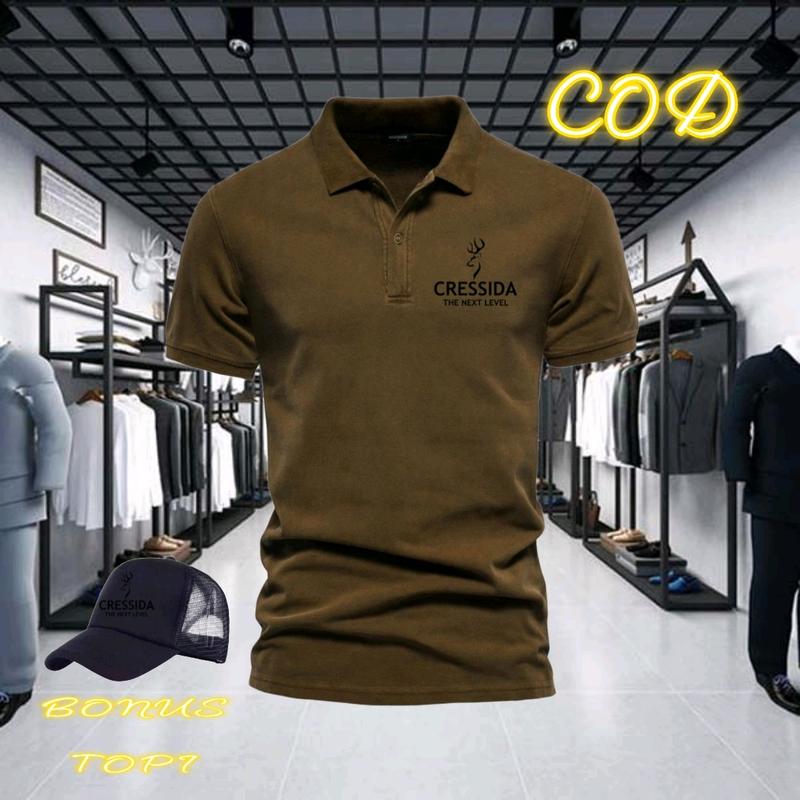 Bonus topi kaos kerah lengan pendek pria dewasa polo keren tebal dan lembut bisa cod 8