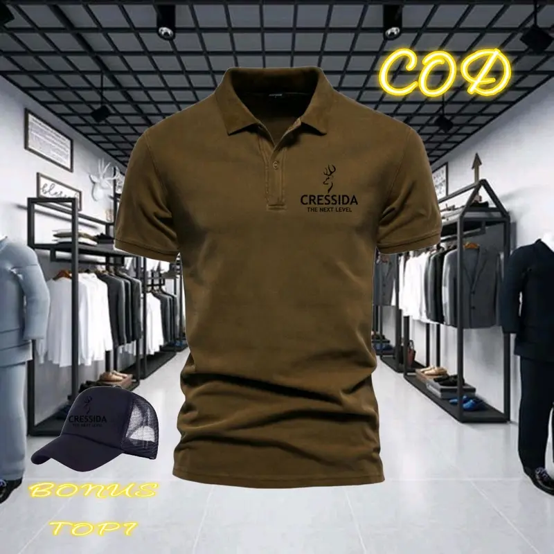 Bonus topi kaos kerah lengan pendek pria dewasa polo keren tebal dan lembut bisa cod 8