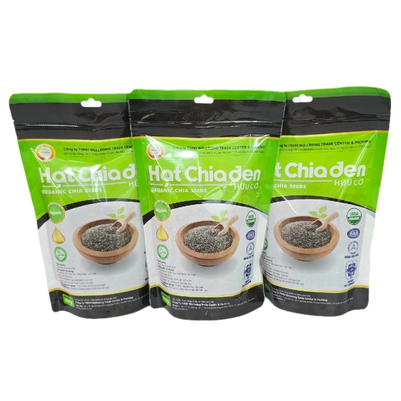  Hạt chia đen túi 500gr."mẫu mới"hạt chia hữu cơ nhập khẩu,pha nước uống  ăn kèm sữa chua,trái cây 