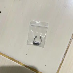 1pc Fake piercing nose Anting hidung tanpa tindik titanium Bentuk U Bahan Stainless Steel Magnet Gaya Punk Rock anting hidung