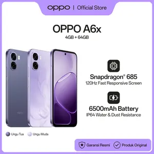 OPPO A6x 4GB/64GB & 4GB/128GB Smartphone [Snapdragon 685 4G, Layar Ultra Cerah 120Hz, Baterai 6500mAh]