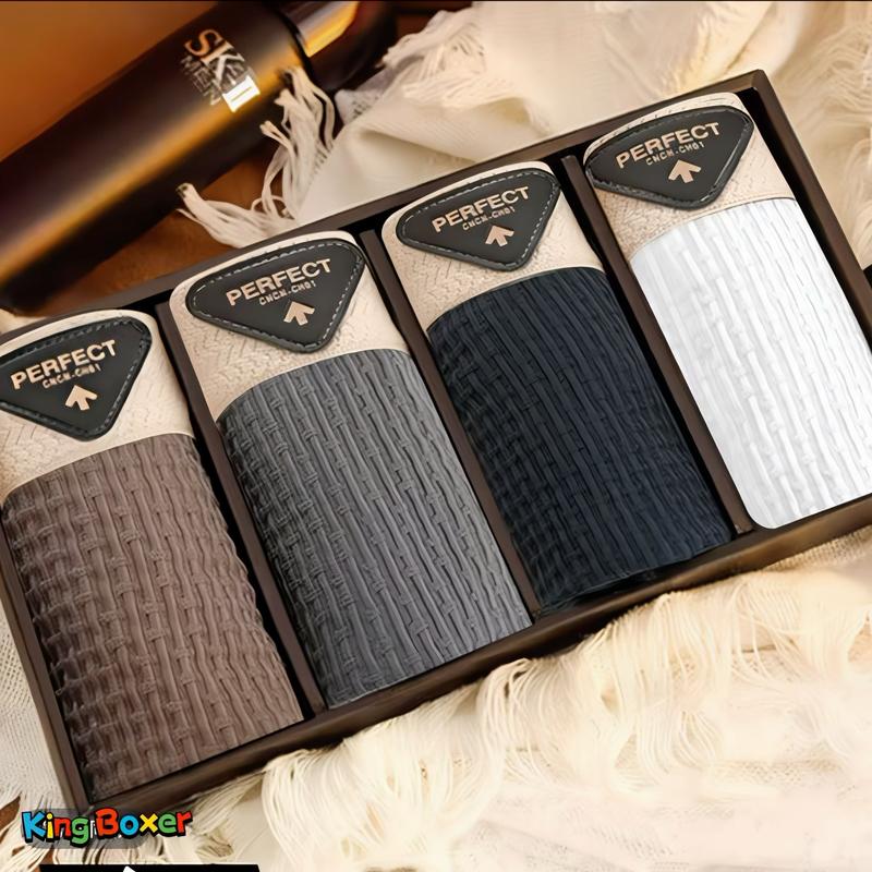 Sét 4 quần sịp nam boxer PERFECT cotton tổ ong cao cấp quần xì co dãn đàn hồi mềm mịn thoáng khí Menswear Quần Boxer Quần Lót Nam