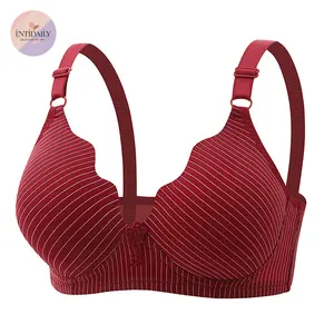 Bra Wanita Motif Garis Gelombang Busa Tipis Tanpa Kawat Bh Elastis Nyaman