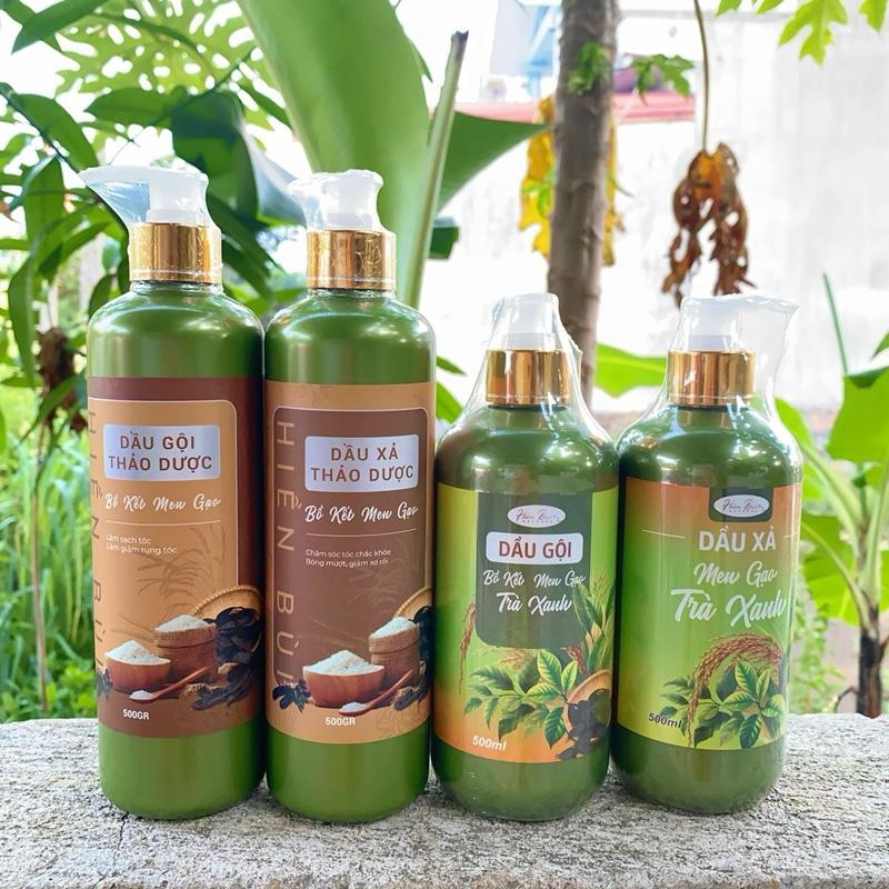 COMBO DẦU GỘI+ DẦU XẢ BỒ KẾT MEN GẠO MEN GẠO TRÀ XANH GỘI 500ML+ XẢ 500ML
