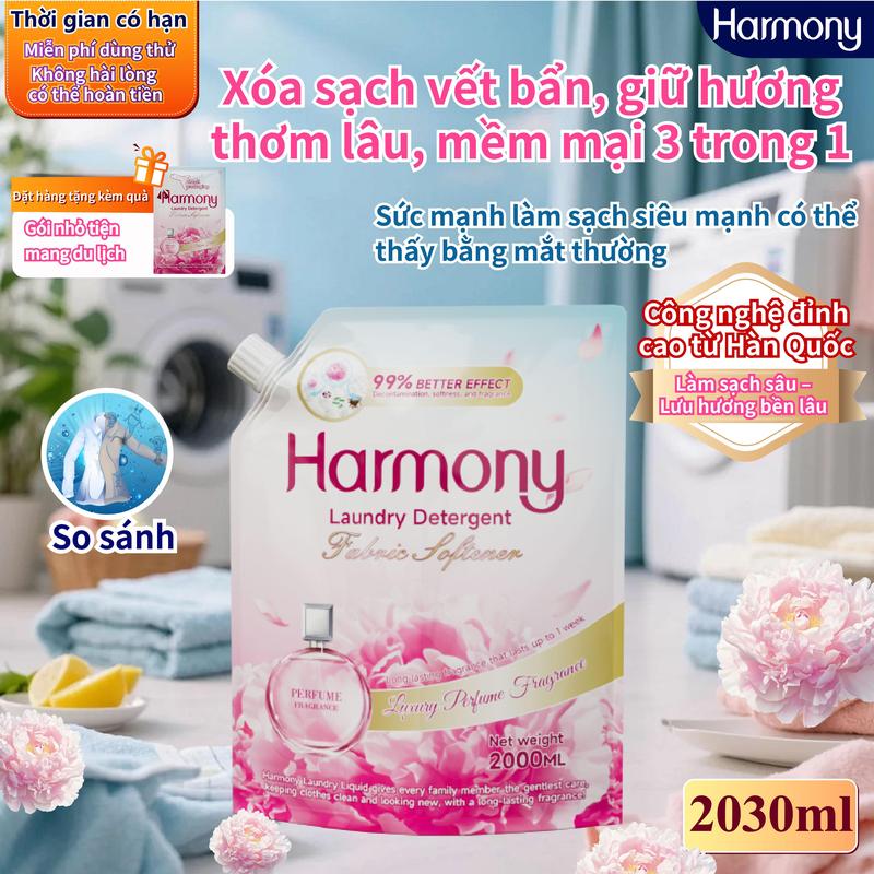 Nước giặt thiên nhiên hương nước hoa 2030ml! Cho quần áo thơm sang như mùi cơ thể tự nhiên,3 tác động trong 1 (Sạch sâu + Bảo vệ quần áo + Lưu hương), chiết xuất thảo mộc dịu nhẹ, an toàn cho mẹ và bé, hương thơm bền lâu tới 72 giờ.