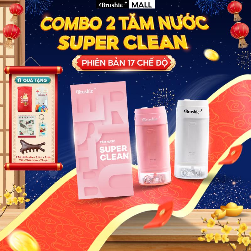   COMBO SIÊU HỜI  Combo 2 tăm nước Brushie SuperClean 4 màu sắc cá tính nhỏ gọn tiện lợi hỗ trợ làm sạch hiệu quả  BẢO HÀNH 12 THÁNG  + TẶNG 2 TÚI TẾT MÀU ĐỎ: 2 LƯỢC MASSAGE NÂU + 2 BỘ 5 LÌ XÌ + 2 LỊCH MINI + 2 MÓC KHÓA TẾT 