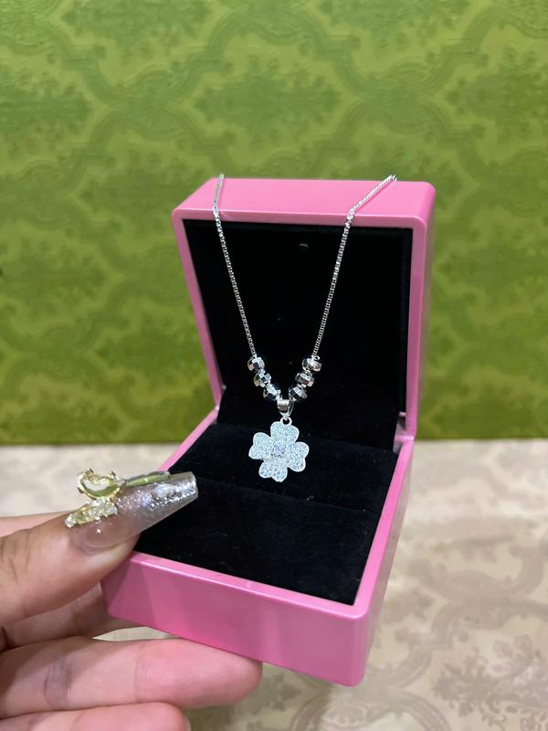 Dây chuyền mì HOA MAI LỤC BẢO đính full Mois S925 thiết kế sang trọng quý phái cho