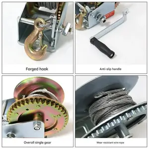 Wire Rope Hand Winch 500Lbs 800Lbs 10M Kualitas Tinggi Hand Winchhand Winch / Boat Winch / Katrol Manual Terbaik
