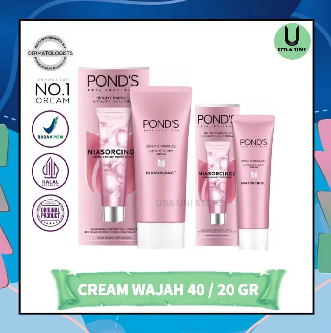 POND'S Cream Wajah 20gr & 40gr Bright Miracle Niasorcinol