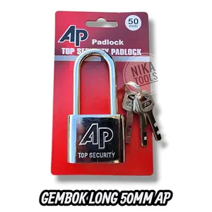 Gembok 50mm Leher PANJANG  Chrome LONG