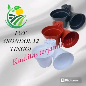 POT SRONDOL ukuran 12 TINGGI (1 LUSIN) pot tanaman/pot bunga/pot plastik