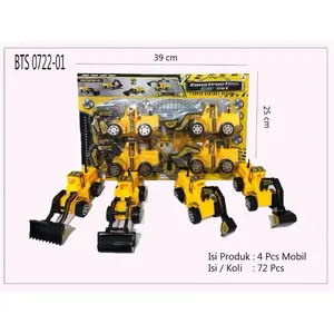 Mainan Mobil Mobilan Construction 0722-01 isi 4 pcs Konstruksi Excavator Anak Laki Laki Cowok 2 3 4 5 6 Tahun Edukasi Jenis Alat Berat Traktor DIECAST CONSTRUCTION PLAYSET ISI 4PCS/Mainan Mobilan Satu Set Isi 4