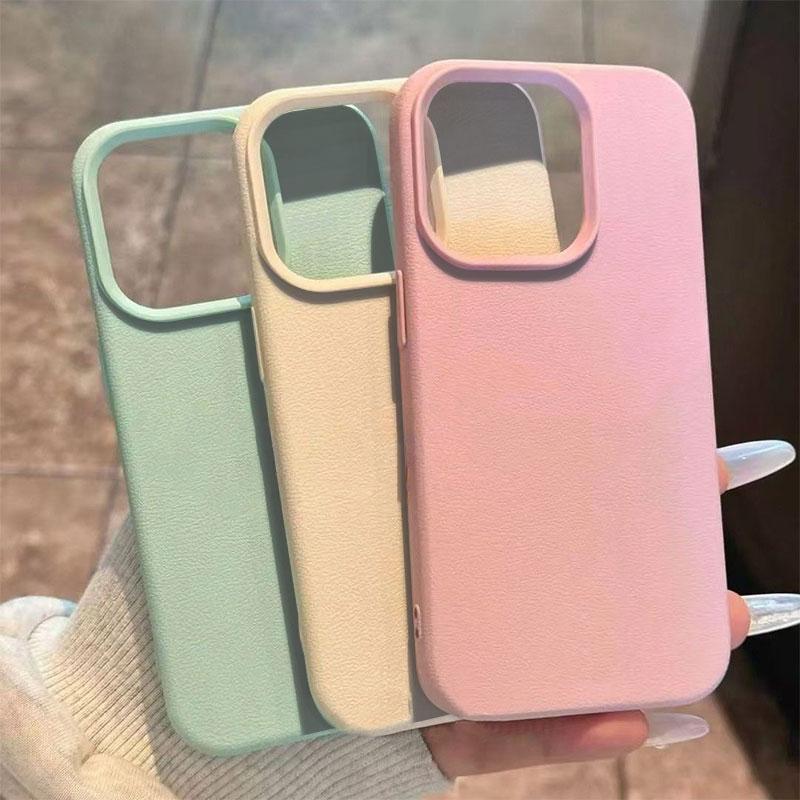 Ốp Điện Thoại, Tương Thích Cho IPhone 17, 18, 16, 15, 14, 13, 12, 11, Pro Max, X, Xr, Xs Max, 8, 7 Plus, Ins Thiết Kế Sáng Tạo Hàn Quốc, Chất Liệu Da, Họa Tiết, Cảm Ứng Mềm, Chống Sốc, Ốp Lưng