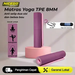 NICEGO SPORT Matras Yoga Premium TPE Anti Slip 183*61*0.8cm Yoga Mat Alat Gym