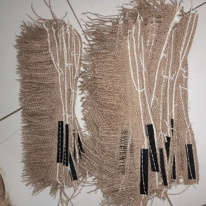 baju dayak daur ulang karung goni (atasan, bawahan dan gelang) 6