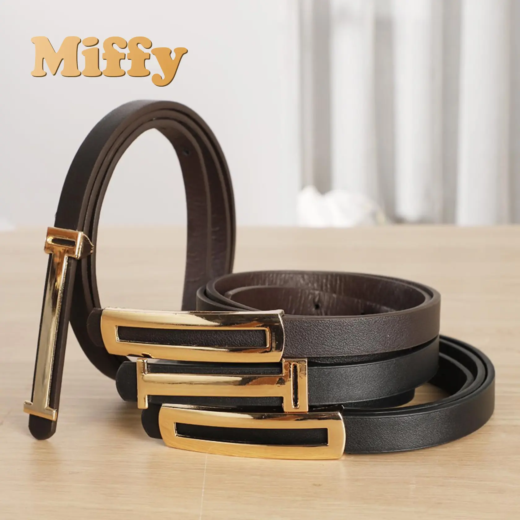Ikat Pinggang Ban Kecil Wanita Model Cantol Adjustable Belt Korean Fashion Kulit PU /  Sabuk Kecil Wanita