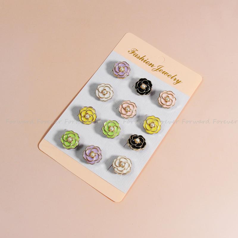 12pcs/set muticolor flower Pin Tudung baby brooch safety pin 3