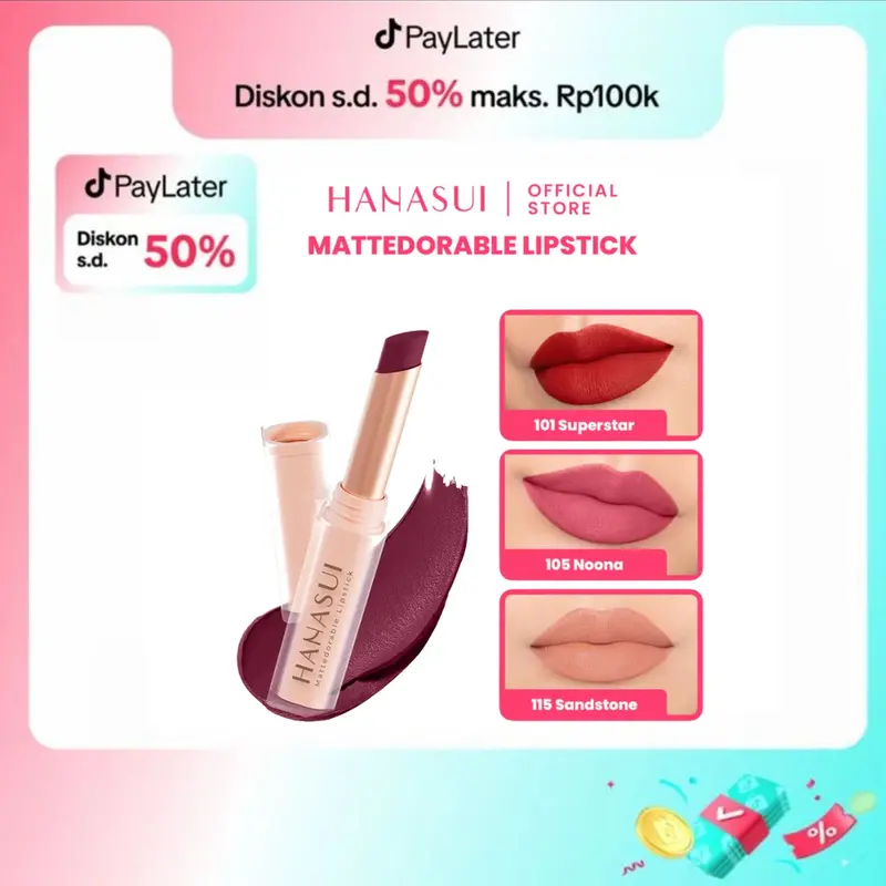 New ! Hanasui Mattedorable Lipstick Netto 2 gr 0