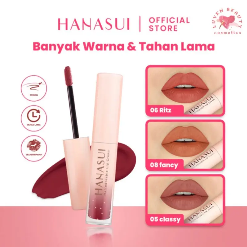 HANASUI Mettedorable Lip Cream Lipcream Bibir Kering Lasting Lipstick 5