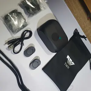 TNW A37 2-In-1 Wireless Microphone Magnetic Clip On Mic HP Plug & Play Wireless Lavalier Mikrofon With Charging Case Untuk Live Streaming Video Recording Noise Cancelling