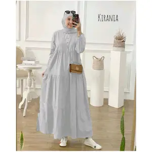 Kirania dress | Gamis rayon susun canda | Gamis kancing polos gamis Susun rempel 3 Modest Fashion Muslim