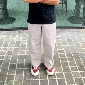 WIDYUS Celana Basic Loose Pants Pria Formal Casual / Krem Cream