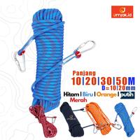 Gambar Tali Paracord Panjat Tebing Climbing Rope 10mm 10 M carabiner Black dari Omjak.id Kota Administrasi Jakarta Barat 1 Tokopedia