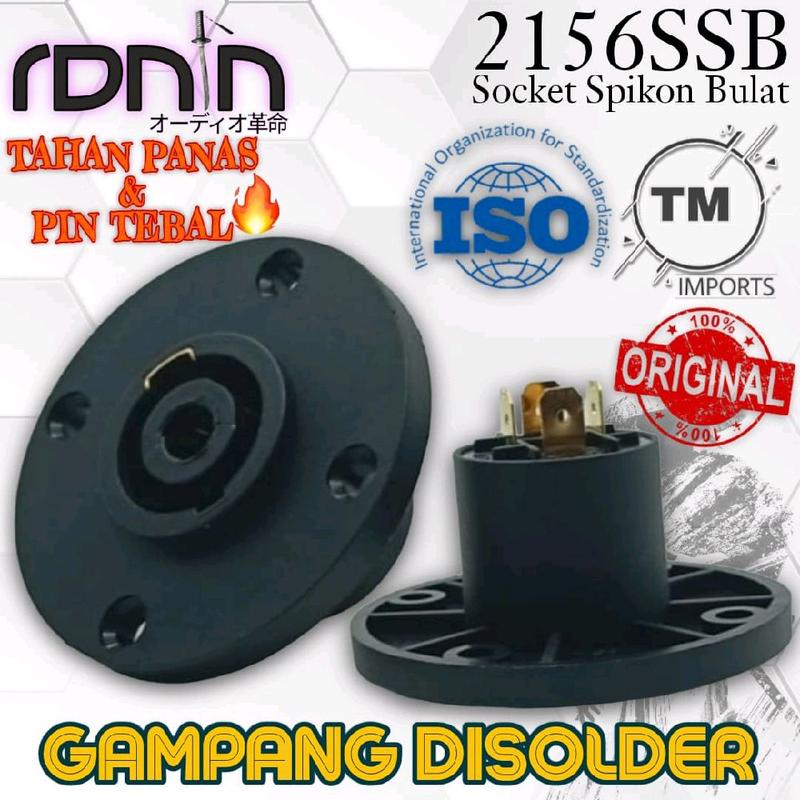 Socket Speacon Bulat 2156SS / Soket Spikon Tembaga Lapis Emas Original ...