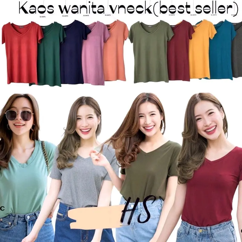 Tshirt vneck polos Kaos Pendek Melar 0
