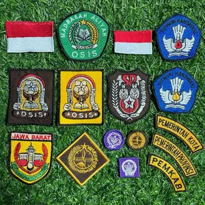 Patch BORDIR Seragam Sekolah Logo OSIS SD SMP SMA Atribut Pramuka Bendera Madrasah dan Bordir Logo Daerah untuk Pendidikan