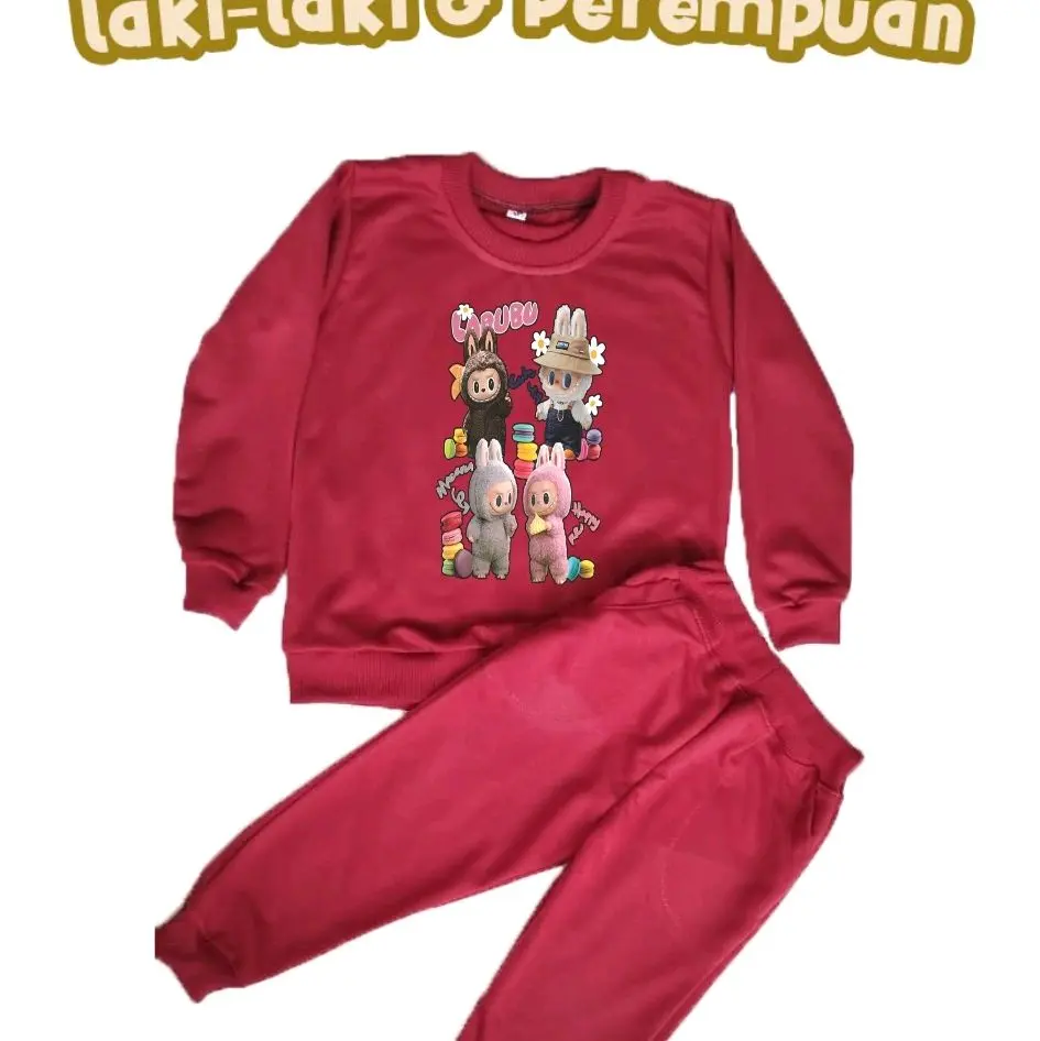 Promo guys!!! Stelan Joger anak viral Labubu Berempat berbahan lembut Fashion