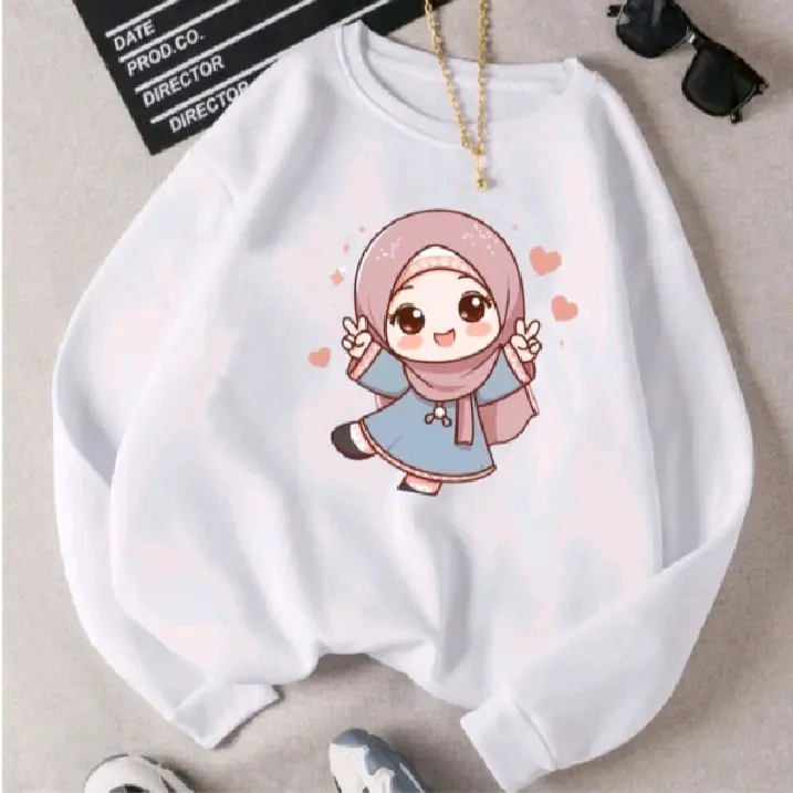 sweater anak karakter hijab cewe 1-12 tahun tshirt 1