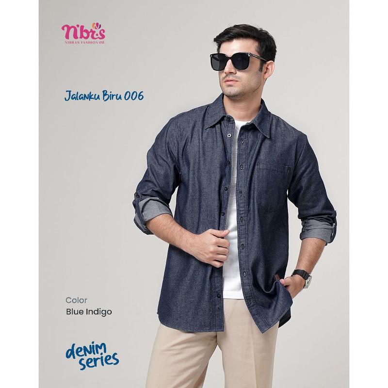 NIBRAS -Jalanku Biru 006 - Kemeja Denim Premium Pria Dewasa by Nibras 2