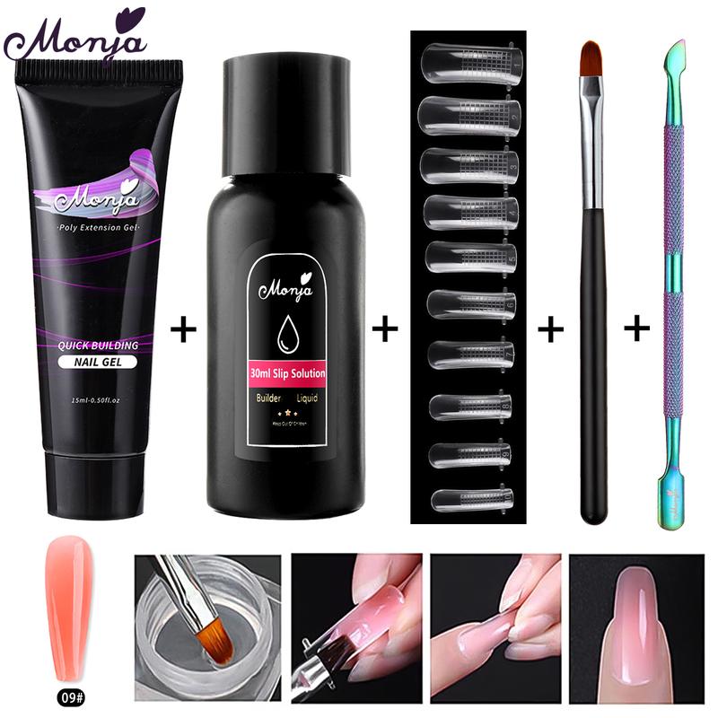 Bộ Gel Xây Dựng UV Nghệ Thuật Làm Móng, Monja, 5 Cái / Bộ, Làm Móng Nối Nhanh, Cọ Nối Ngón Tay Chất Lỏng Synovial, Hình Tượng Đầu Móng Tay Kiểu Pháp, Bộ Dụng Cụ Làm Móng Nghệ Thuật Tự Làm 0